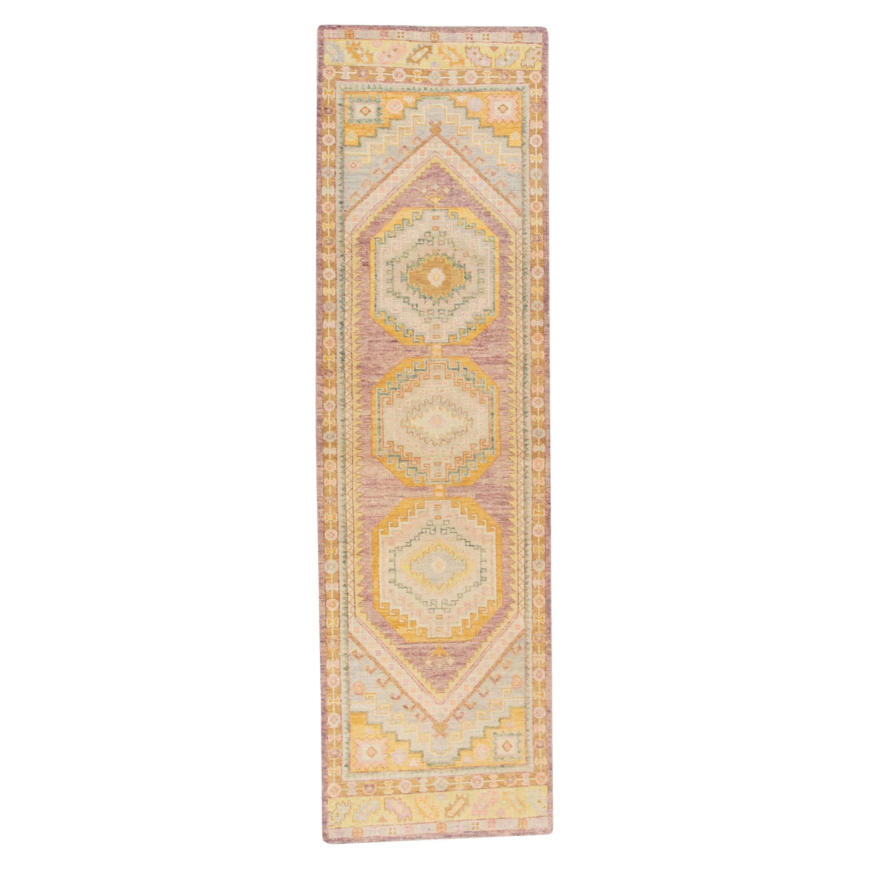 Oushak Rug Oriental Hand Knotted Turkish Oushak 3'1" x 10'8" #883