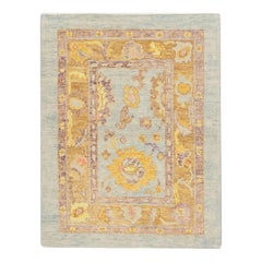 Oushak Rug Oriental Hand Knotted Turkish Oushak 3' x 3'11" #805