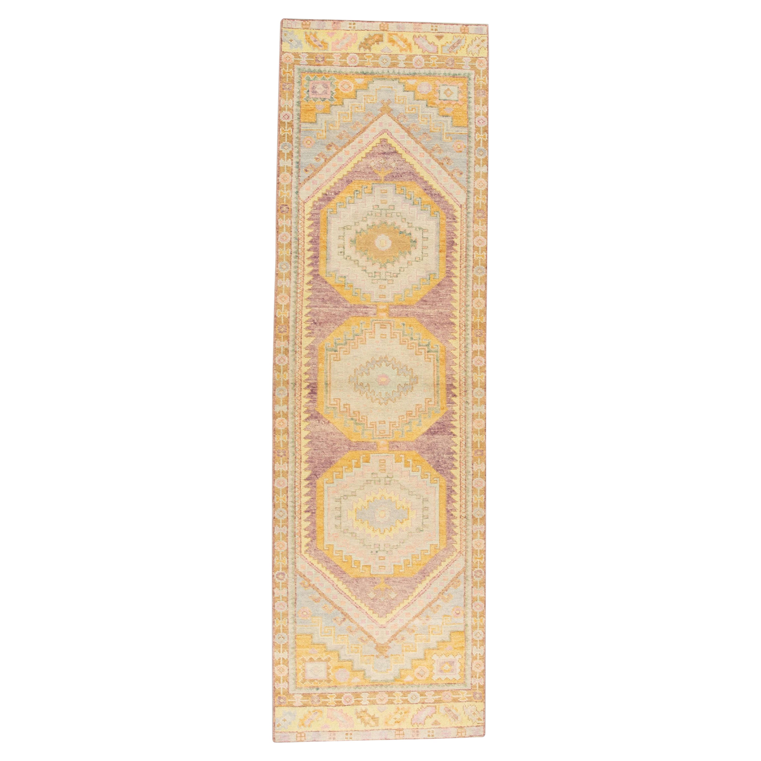 Oushak Rug Oriental Hand Knotted Turkish Oushak 2'11" x 10'1" #967