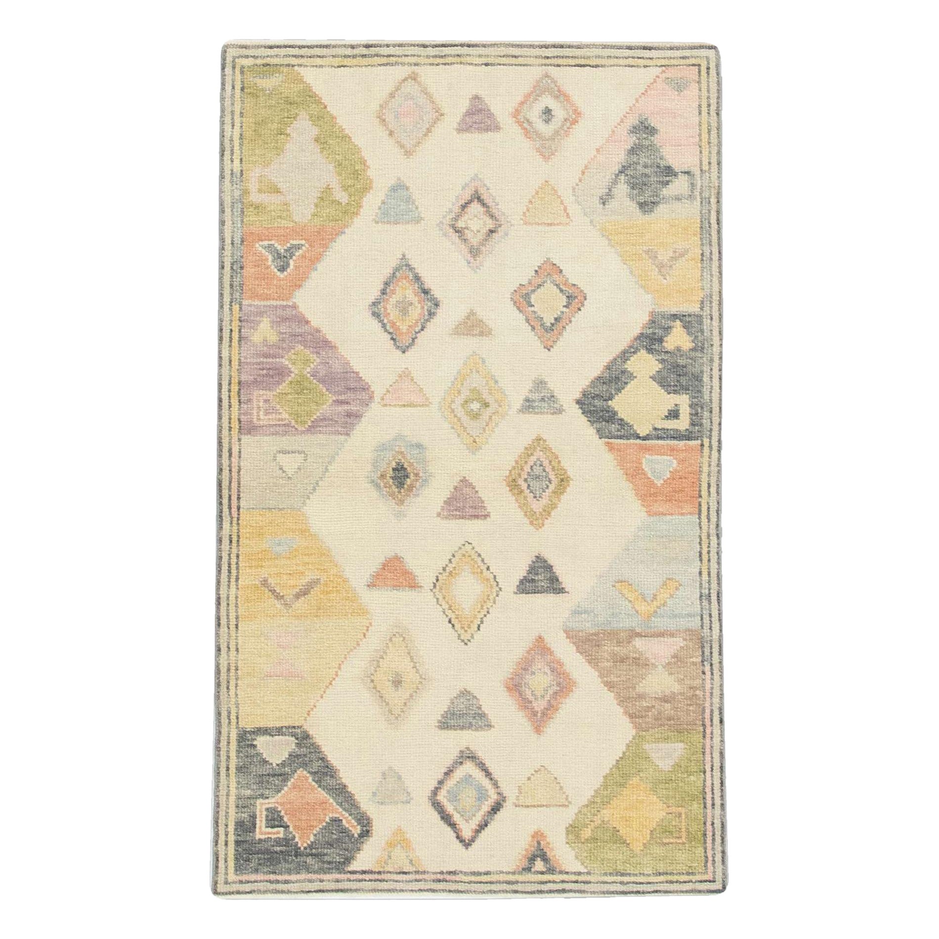 Oushak Rug Oriental Hand Knotted Turkish Oushak 2'10" x 4'10" #775