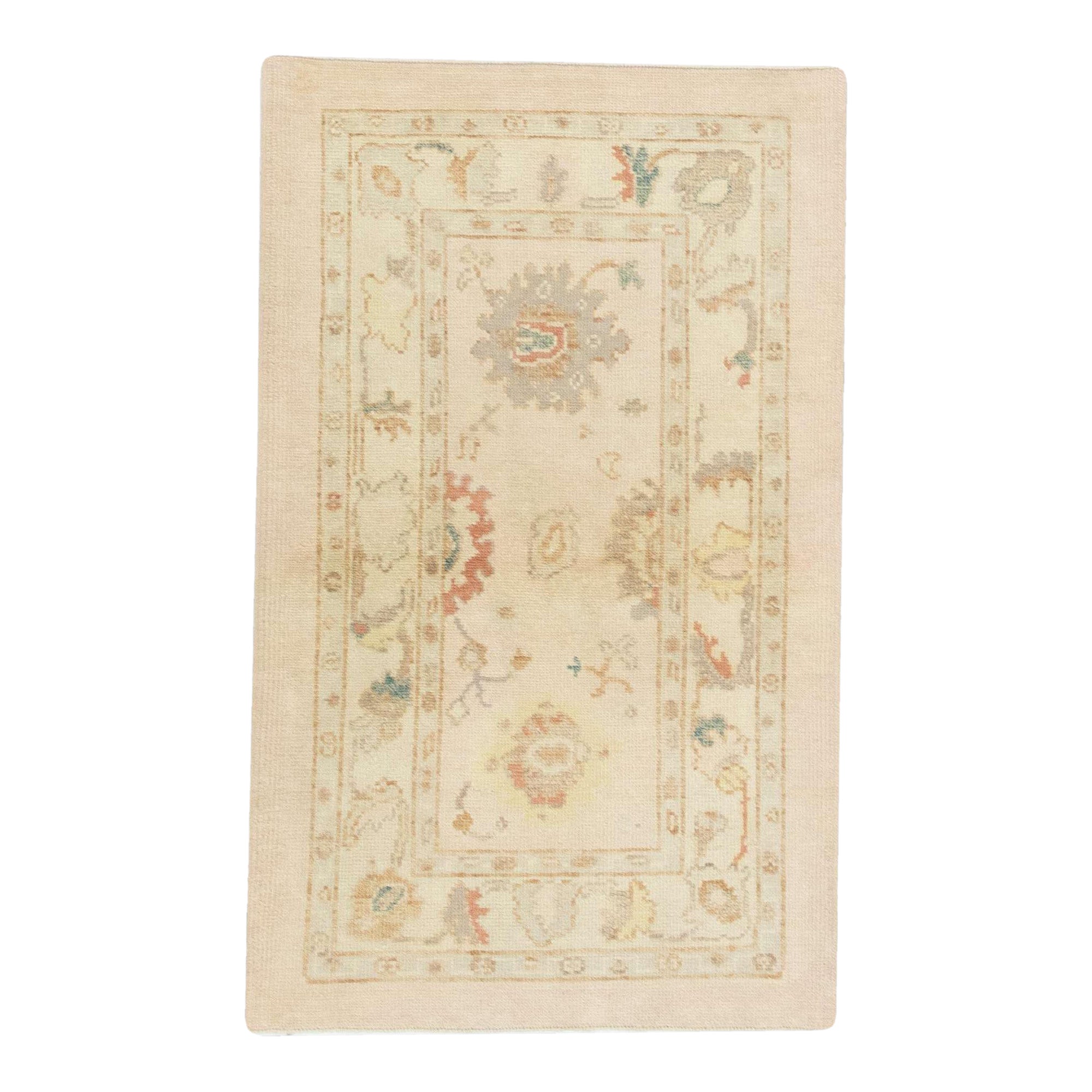 Oushak Rug Oriental Hand Knotted Turkish Oushak 3'1" x 5' #784