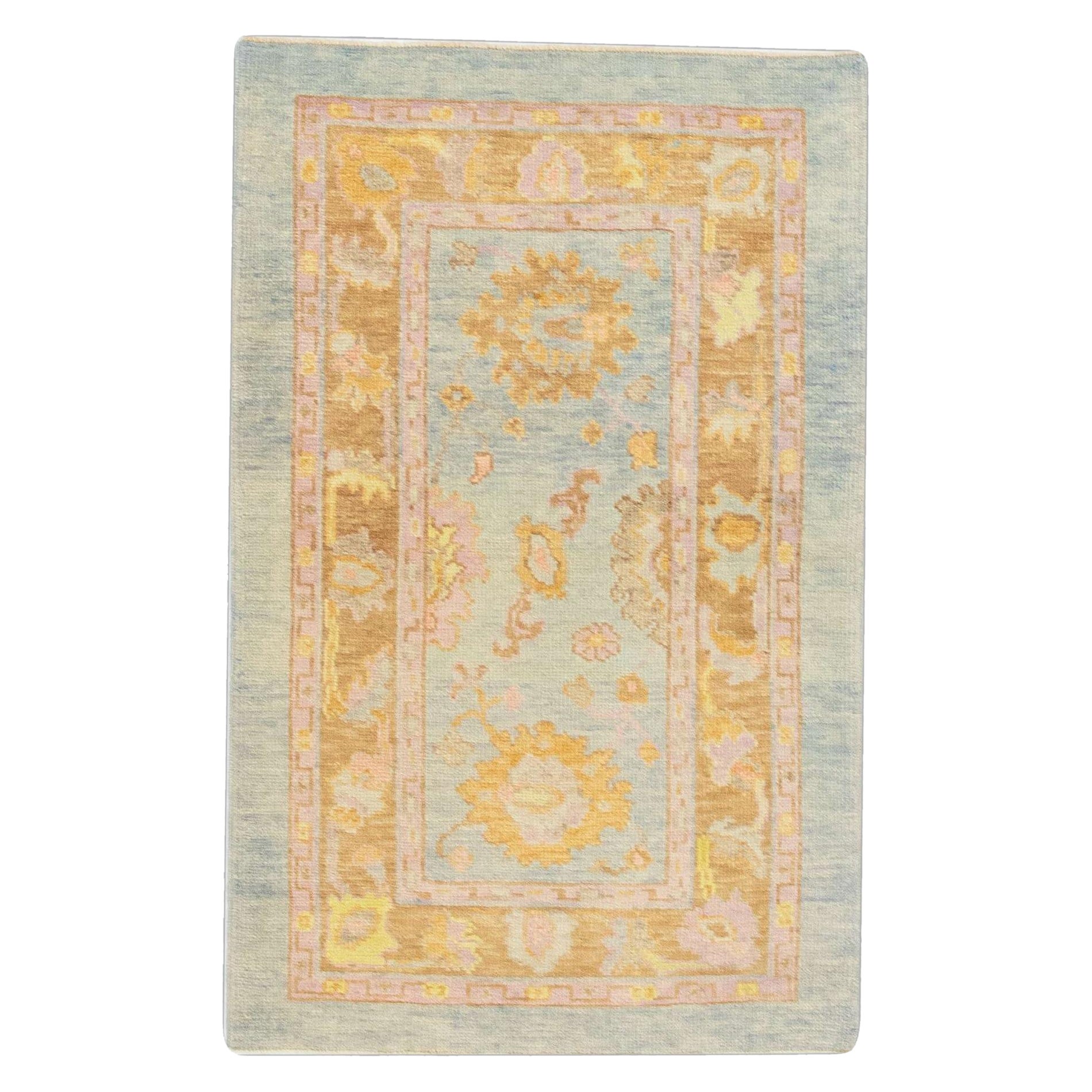 Oushak Rug Oriental Hand Knotted Turkish Oushak 3'2" x 5' #794