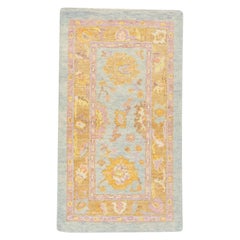 Alfombra Oushak Oriental Anudada a Mano Turca Oushak 2'10" x 5' #797