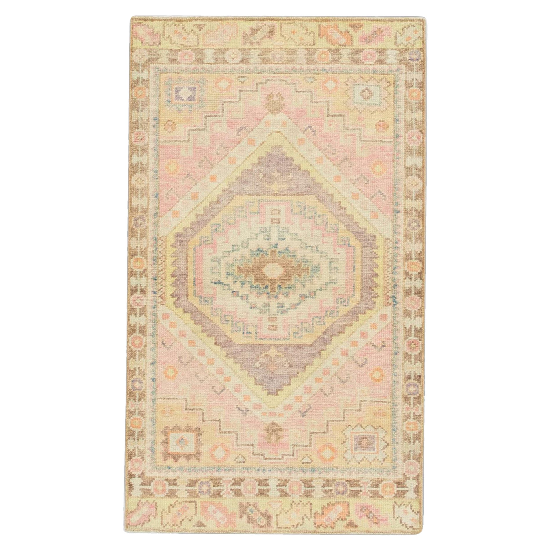 Oushak-Teppich Orientalischer handgeknüpfter türkischer Oushak 2'11" x 5'1" #893