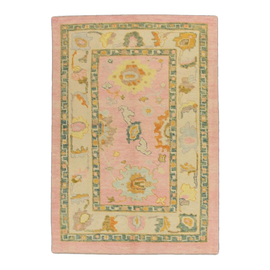 Oushak Rug Oriental Hand Knotted Turkish Oushak 3'11" x 6' #306