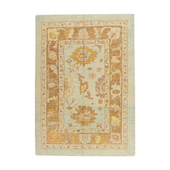 Oushak Rug Oriental Hand Knotted Turkish Oushak 4'1" x 5'7" #328