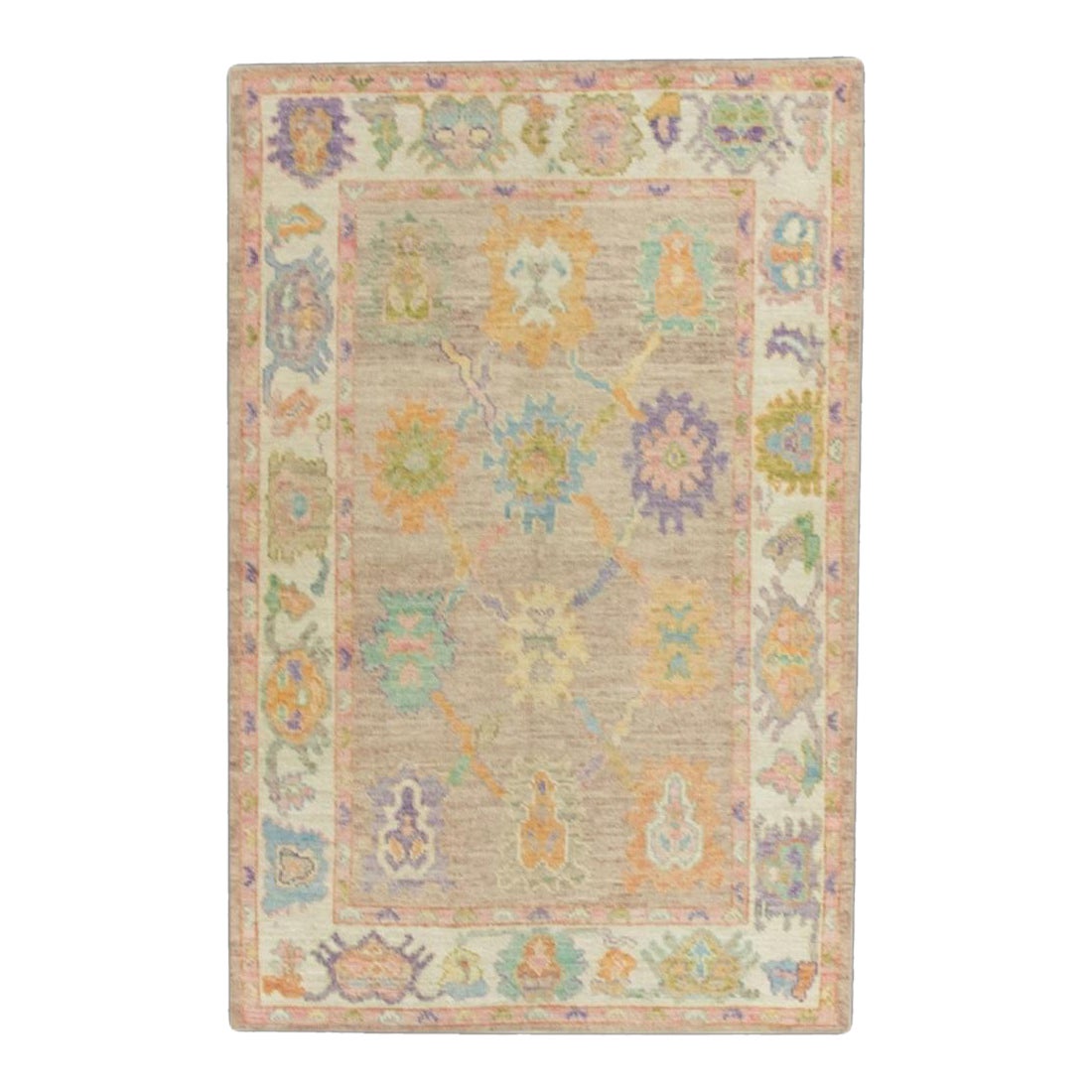 Oushak Rug Oriental Hand Knotted Turkish Oushak 4'1" x 6'3" #287
