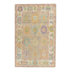 Oushak Rug Oriental Hand Knotted Turkish Oushak 4'1" x 6'3" #287