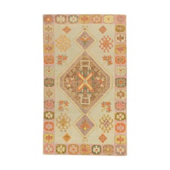 Alfombra Oushak Oriental Anudada a Mano Turca Oushak 3'10" x 6'5" #322