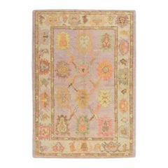 Oushak-Teppich Orientalischer handgeknüpfter türkischer Oushak 4'1" x 5'10" #303