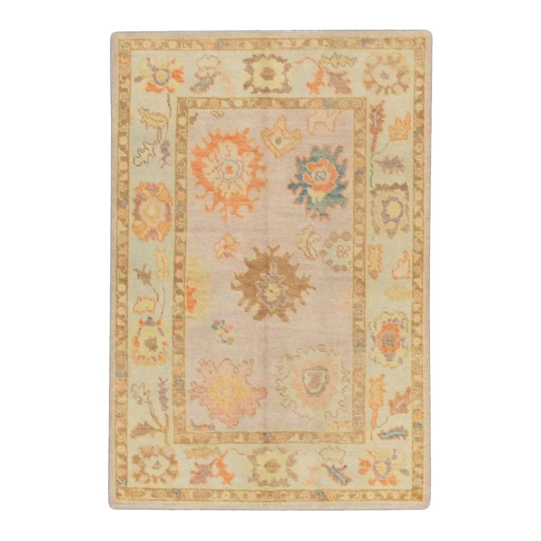 Oushak-Teppich Orientalischer handgeknüpfter türkischer Oushak 4'1" x 5'11" #289