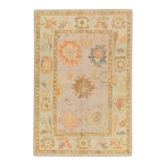 Alfombra Oushak Oriental Anudada a Mano Turca Oushak 4'1" x 5'11" #289