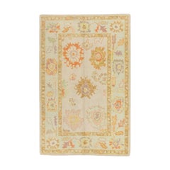 Oushak Rug Oriental Hand Knotted Turkish Oushak 4'2" x 6'2" #263