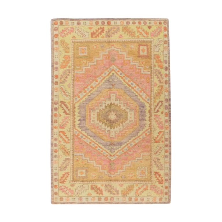 Oushak Rug Oriental Hand Knotted Turkish Oushak 4' x 6' #1440