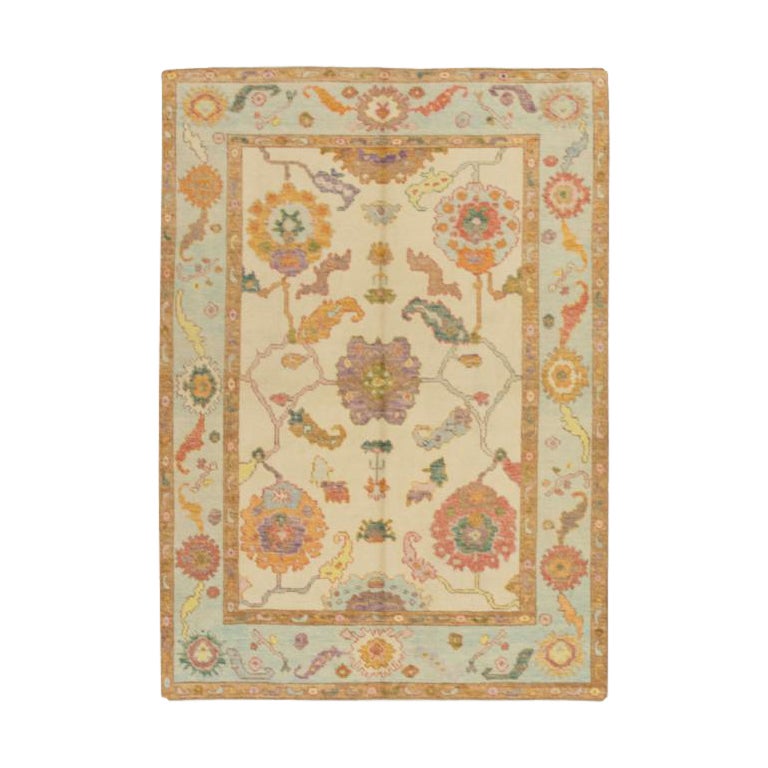 Tappeto Oushak Orientale annodato a mano Turco Oushak 5'1" x 6'11" #487