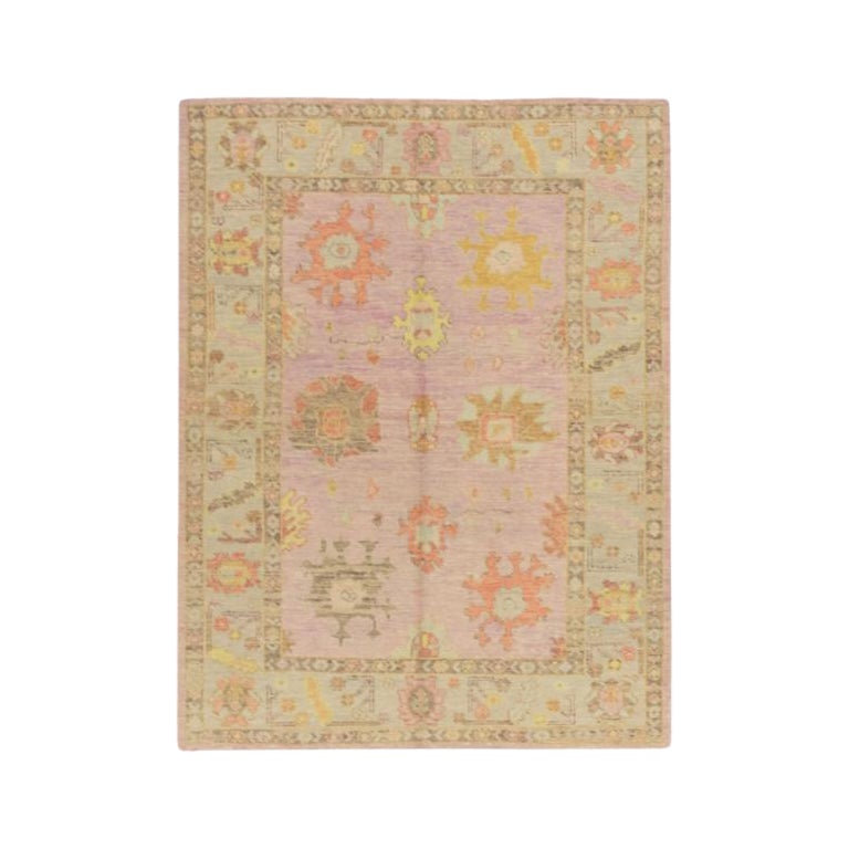 Oushak Rug Oriental Hand Knotted Turkish Oushak 5'1" x 6'7" #478