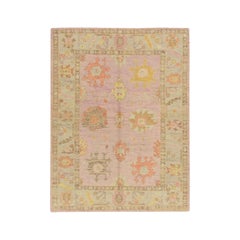 Oushak Rug Oriental Hand Knotted Turkish Oushak 5'1" x 6'7" #478