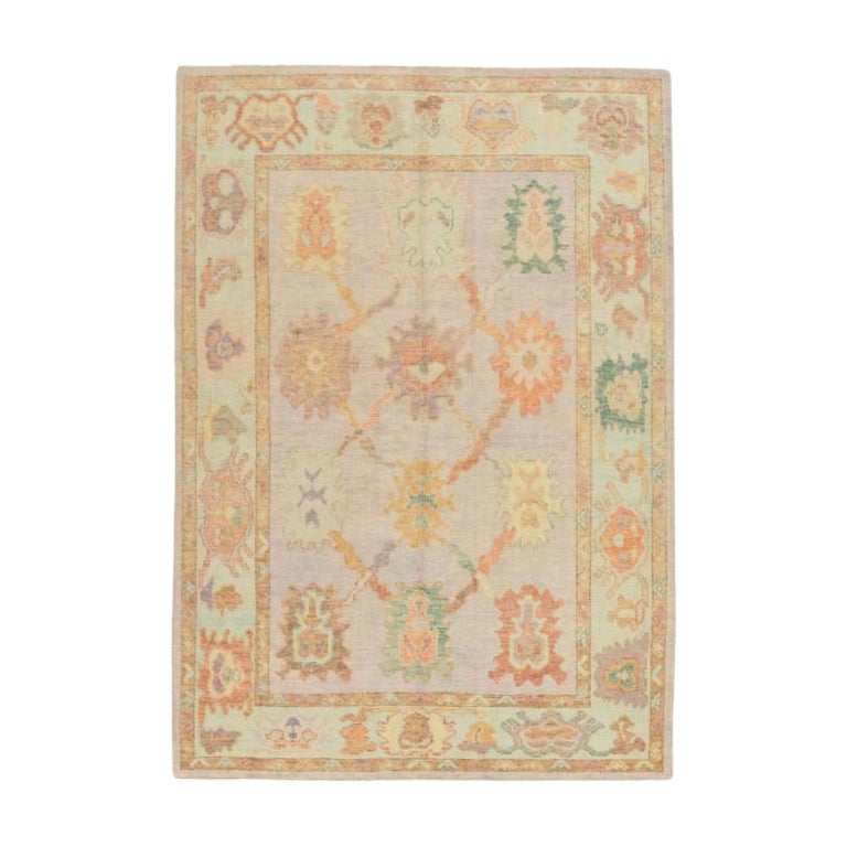 Oushak Rug Oriental Hand Knotted Turkish Oushak 5'2" x 7' #936