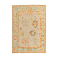 Oushak Rug Oriental Hand Knotted Turkish Oushak 5' x 6'10" #542