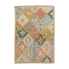 Oushak Rug Oriental Hand Knotted Turkish Oushak 5' x 7' #502