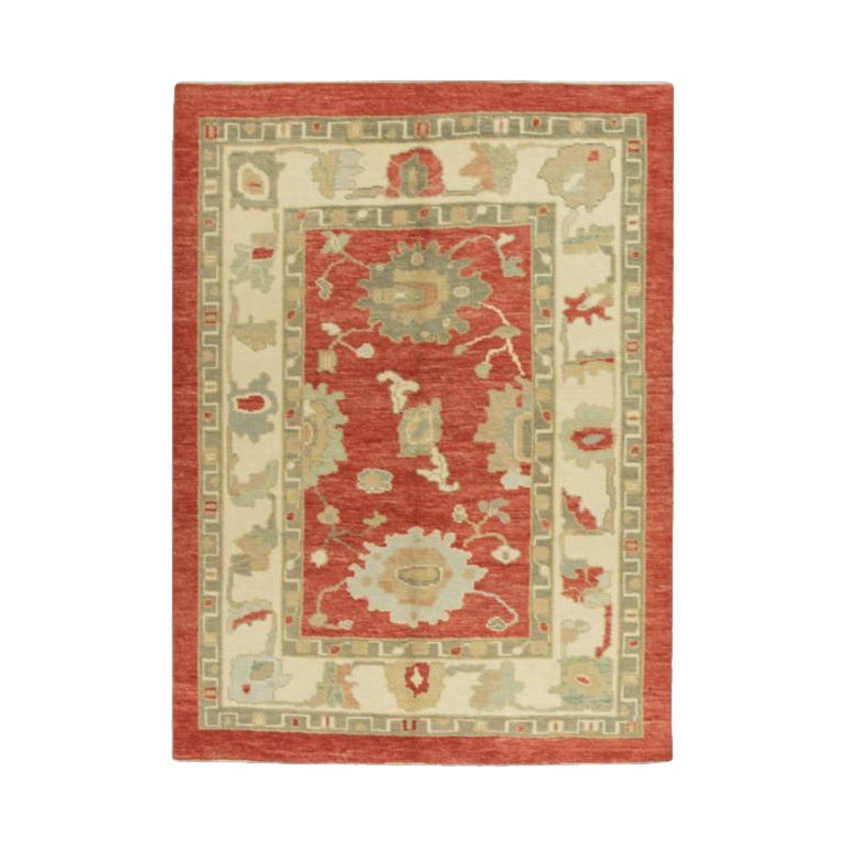 Oushak Rug Oriental Hand Knotted Turkish Oushak 5' x 6'8" #1510