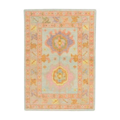 Oushak Rug Oriental Hand Knotted Turkish Oushak 5' x 6'9" #538