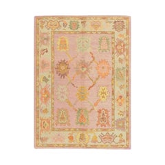Oushak Rug Oriental Hand Knotted Turkish Oushak 5' x 6'8" #536
