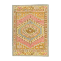 Alfombra Oushak Oriental Anudada a Mano Turca Oushak 5'1" x 6'11" #518