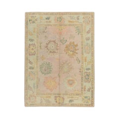 Oushak Rug Oriental Hand Knotted Turkish Oushak 5'1" x 6'9" #497