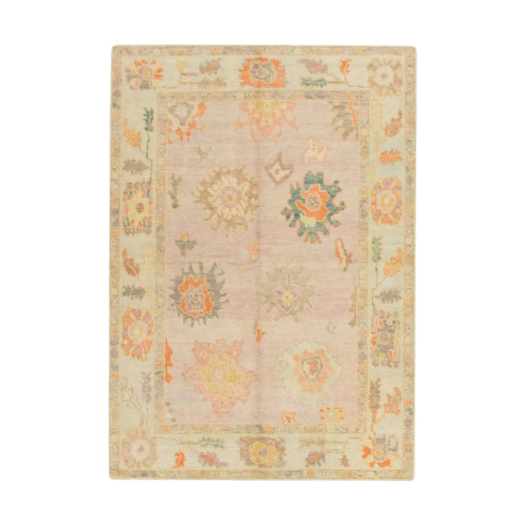 Oushak Rug Oriental Hand Knotted Turkish Oushak 5' x 7' #534
