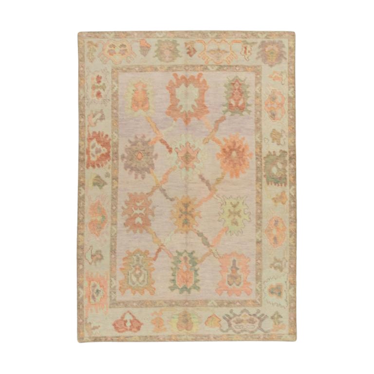 Oushak Rug Oriental Hand Knotted Turkish Oushak 4'10" x 6'10" #482