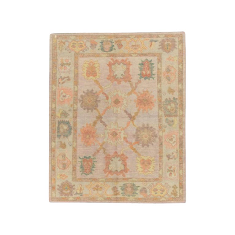 Oushak-Teppich Orientalischer handgeknüpfter türkischer Oushak 5'3" x 6'4" #902