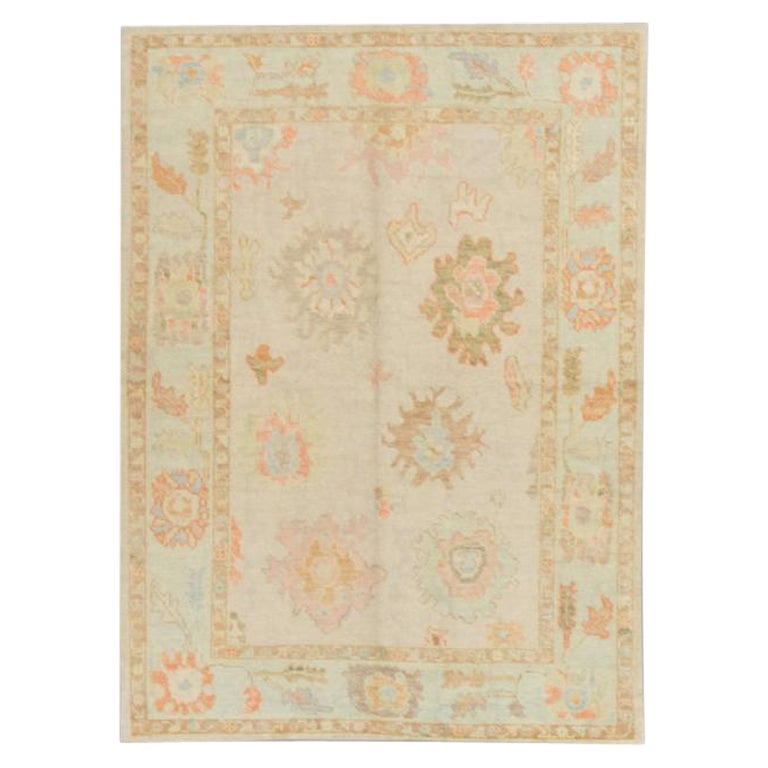 Oushak Rug Oriental Hand Knotted Turkish Oushak 5' x 6'10" #511