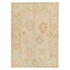 Oushak Rug Oriental Hand Knotted Turkish Oushak 5' x 6'10" #511