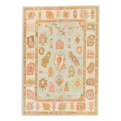 Oushak Rug Oriental Hand Knotted Turkish Oushak 6'1" x 8'4" #427