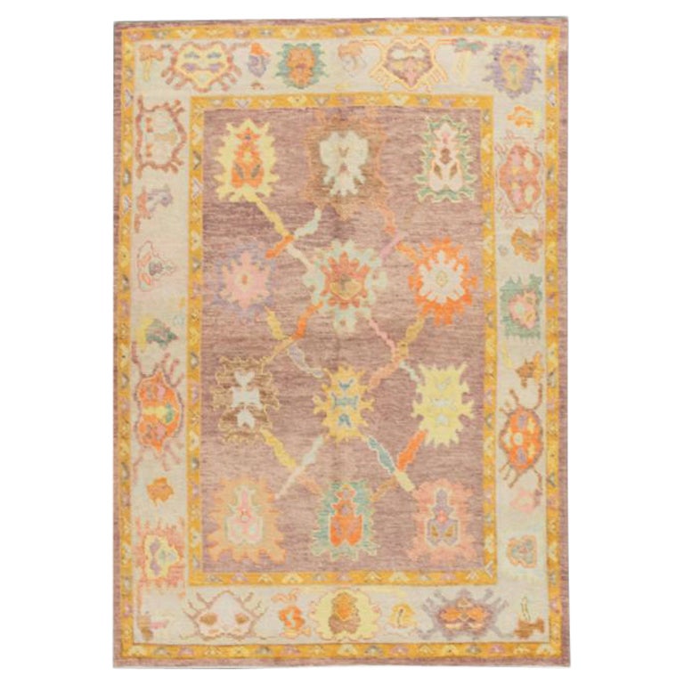 Oushak Rug Oriental Hand Knotted Turkish Oushak 5'2" x 7'4" #553
