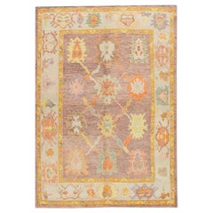 Oushak Rug Oriental Hand Knotted Turkish Oushak 5'2" x 7'4" #553