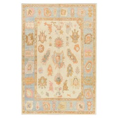 Oushak-Teppich Orientalischer handgeknüpfter türkischer Oushak 6'4" x 8'11" #437