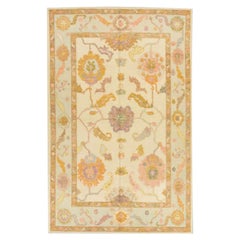 Tapis oriental noué à la main turc Oushak 6'1" x 9'5" n°441