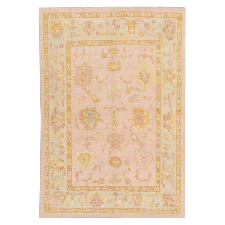 Oushak Rug Oriental Hand Knotted Turkish Oushak 5'4" x 7'7" #516