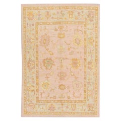 Oushak Rug Oriental Hand Knotted Turkish Oushak 5'4" x 7'7" #516