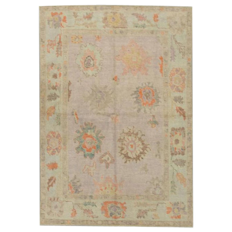 Oushak Rug Oriental Hand Knotted Turkish Oushak 5' x 6'9" #509