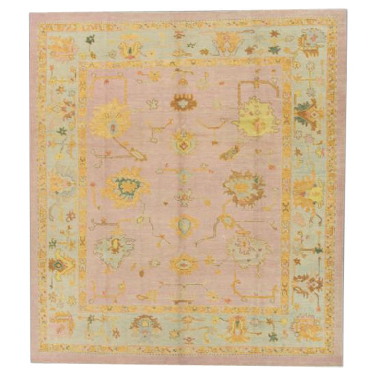 Oushak Rug Oriental Hand Knotted Turkish Oushak 8'7" x 9'7" #380