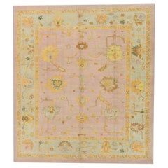 Oushak Rug Oriental Hand Knotted Turkish Oushak 8'7" x 9'7" #380