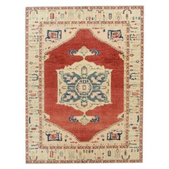 Alfombra Oushak Oriental Anudada a Mano Turca Aspecto Antiguo Oushak 9' x 12'4" #228