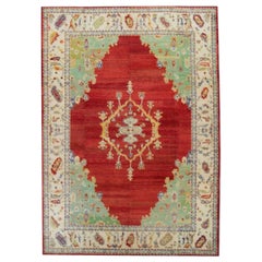 Oushak Rug Oriental Hand Knotted Turkish Old Wool Oushak 9'4" x 12'6" #179