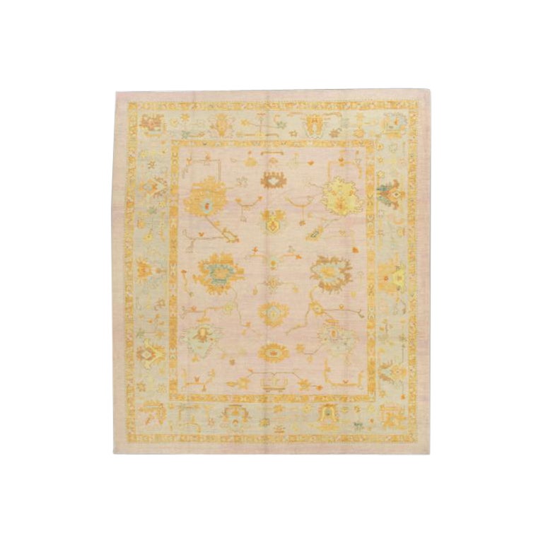 Oushak Rug Oriental Hand Knotted Turkish Oushak 8'6" x 9'7" #375