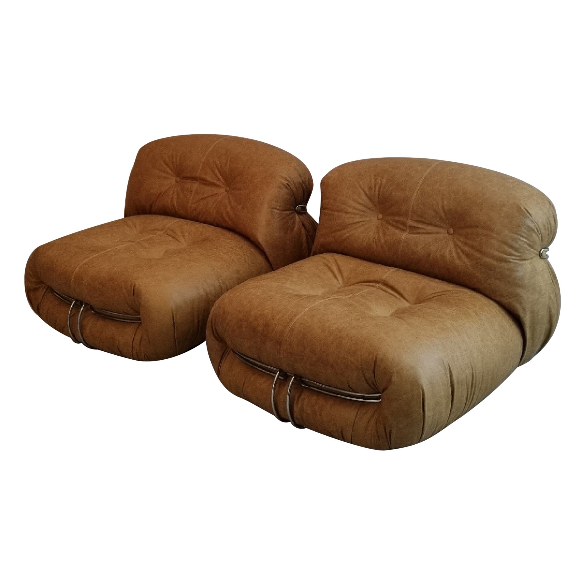 Soriana armchairs designed by  Afra and Tobia Scarpa for Cassina 1969