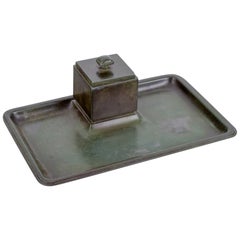 Just Andersen, calamaio Art Deco in bronzo. Modello raro.