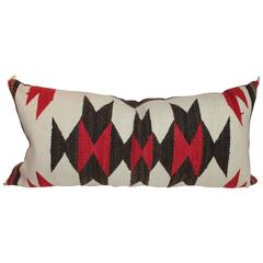 Vintage Large Geometric Navajo Indian Weaving Bolster Pillow